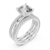 Picture of The Cushion Triad - 3 Carat Cushion Diamond Ring ( 3.50  CTW Diamonds)