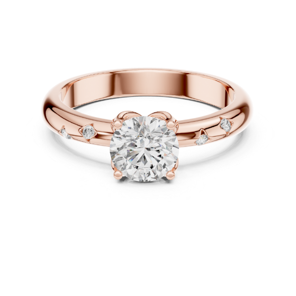 Picture of The Comet Band - 0.85 Carat Round Solitaire Diamond Ring ( 0.90 CTW Diamonds)