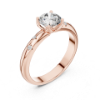Picture of The Comet Band - 0.85 Carat Round Solitaire Diamond Ring ( 0.90 CTW Diamonds)