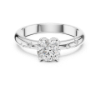 Picture of The Comet Band - 0.85 Carat Round Solitaire Diamond Ring ( 0.90 CTW Diamonds)
