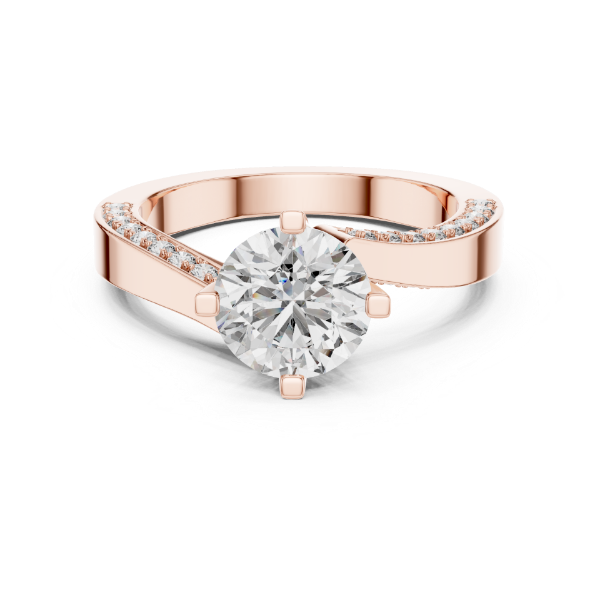 Picture of The Duet Solitaire - 1.50 Carat Round Solitaire Diamond Ring (2 ctw diamonds)