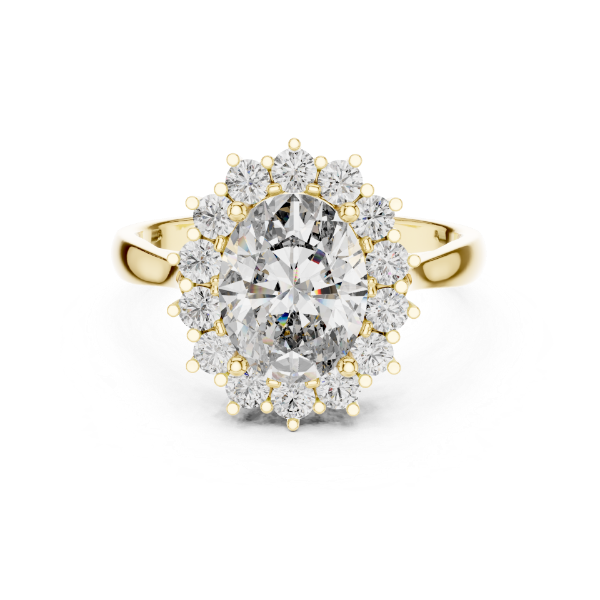 Picture of The Sunburst Solitaire - 2 Carat Oval Solitaire Diamond Ring (2.55 CTW DIAMONDS)