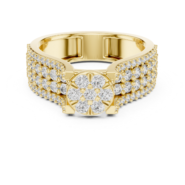 Picture of The Floral Citadel - 1 Carat Round Diamond Ring