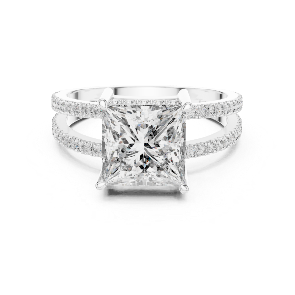 Picture of The Imperial Split - 2.50 Carat Princess Solitaire Diamond Ring (3 CTW Diamonds)