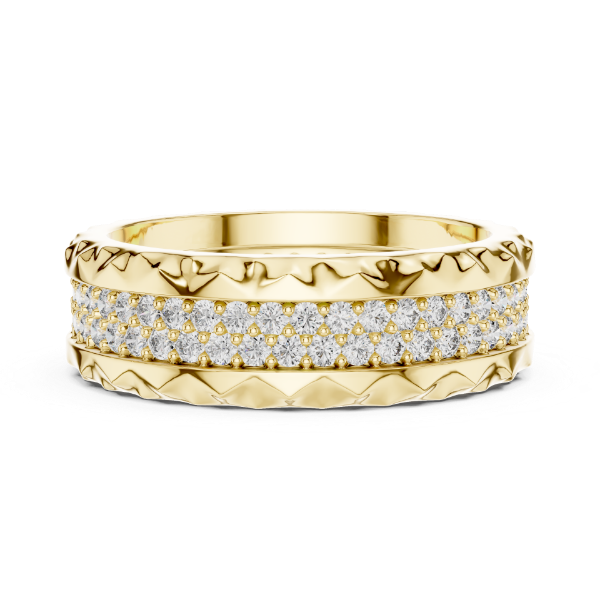 Picture of The Pavé Texture Band - 0.90 Carat Round Diamond Ring