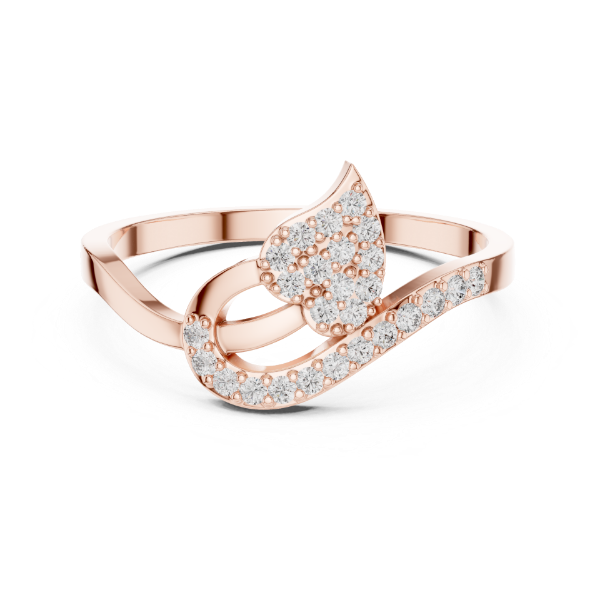 Picture of The Calligraphy Leaf - Round Diamond Ring