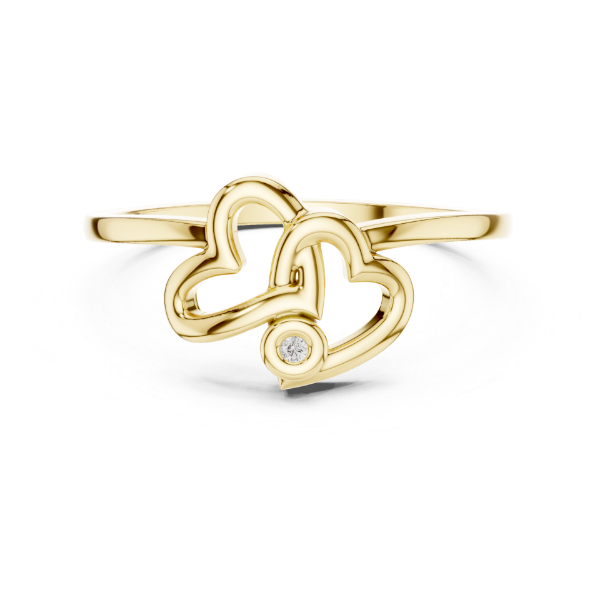 Picture of The Double Heart Accent - Round Diamond Ring