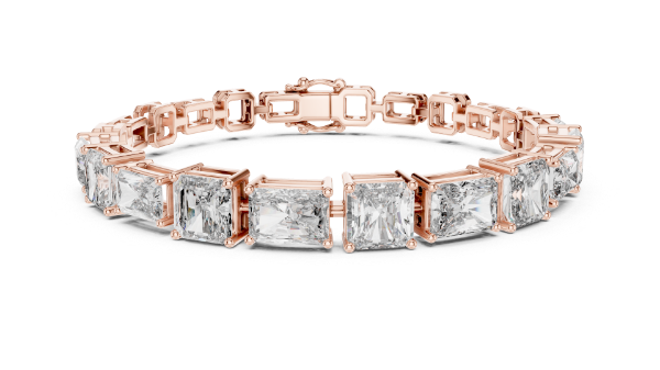 Picture of The Box-Set Grandeur - 13.50 Carat Radiant and Emerald Diamond Bracelet