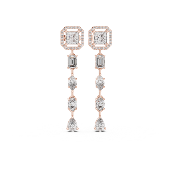 Picture of The Halo Statement Drops - 2.80 Carat Mixed Diamond Earrings