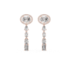 Picture of The Oval Halo Cascade - 3.30 Carat Mixed Diamond Drop Earrings