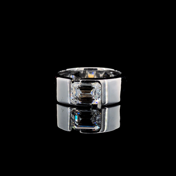 Picture of The Sovereign - 2 Carat Emerald Cut Diamond Men's Ring