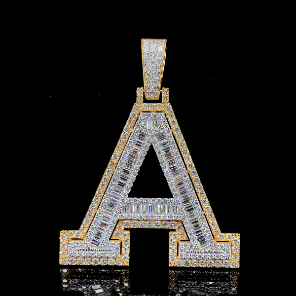 Picture of The Master A - Baguette & Round Diamond Pendant